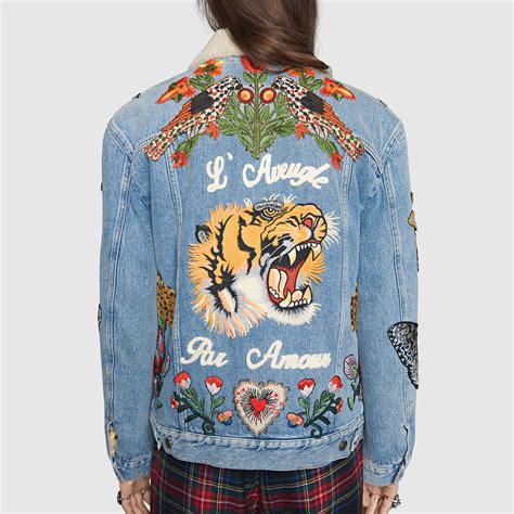 gucci jean jacket tiger replica|Gucci tiger collection.